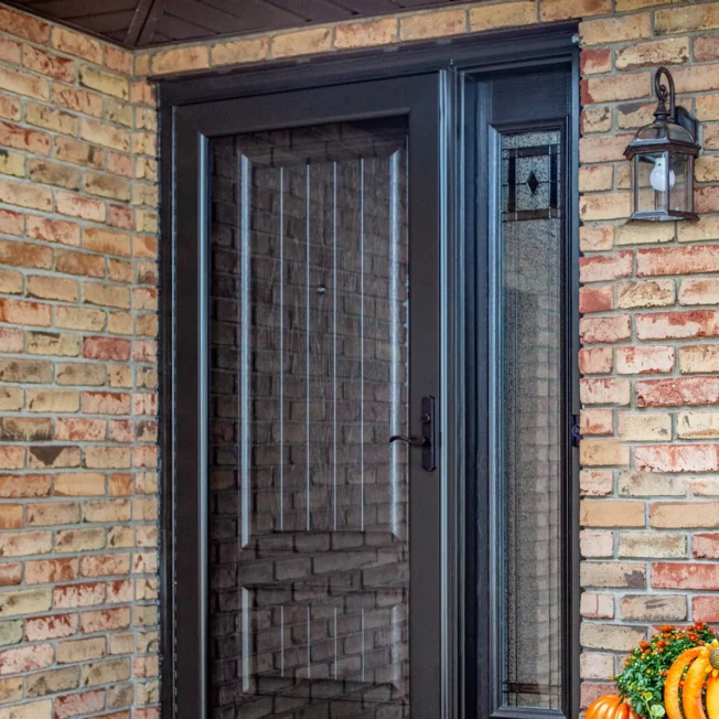 ProVia Decorator storm door in Rustic Bronze