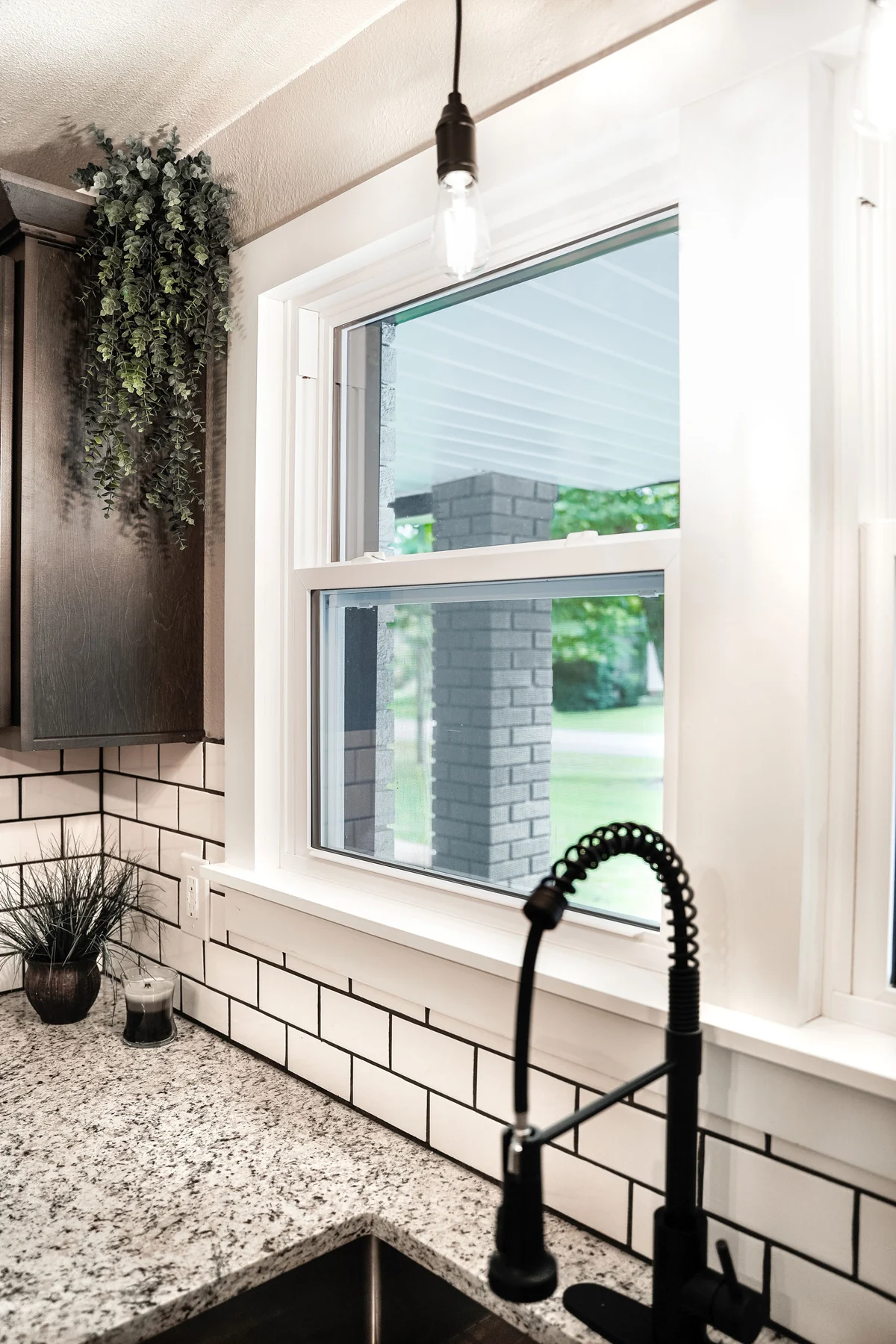 ProVia EcoLite white single hung window in a kitchen