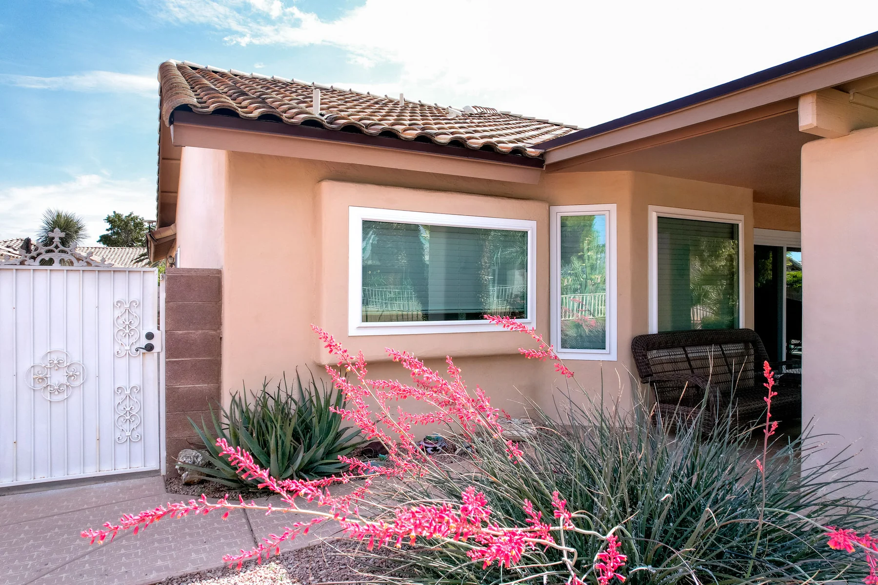 ProVia Endure white picture windows on an exterior wall